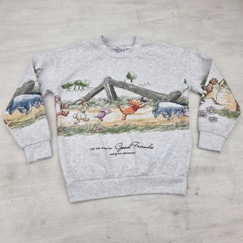 Disney Winnie The Pooh Good Friends Graphic Sweatshirt Ash Heather Womens XXS